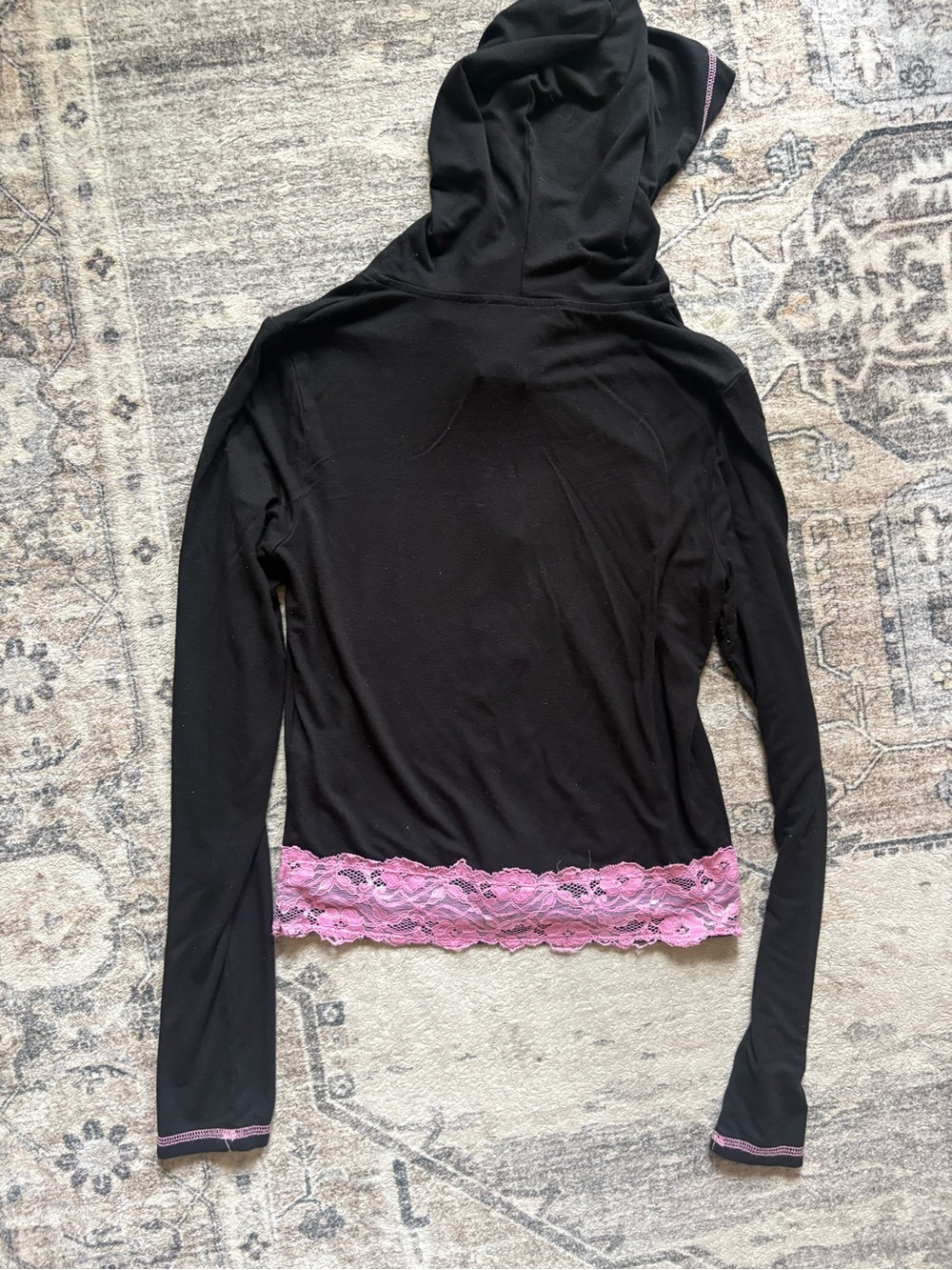 I am Gia I.Am.Gia. Tarsha jacket in black pink size M zip up hooded lace - Picture 9 of 9